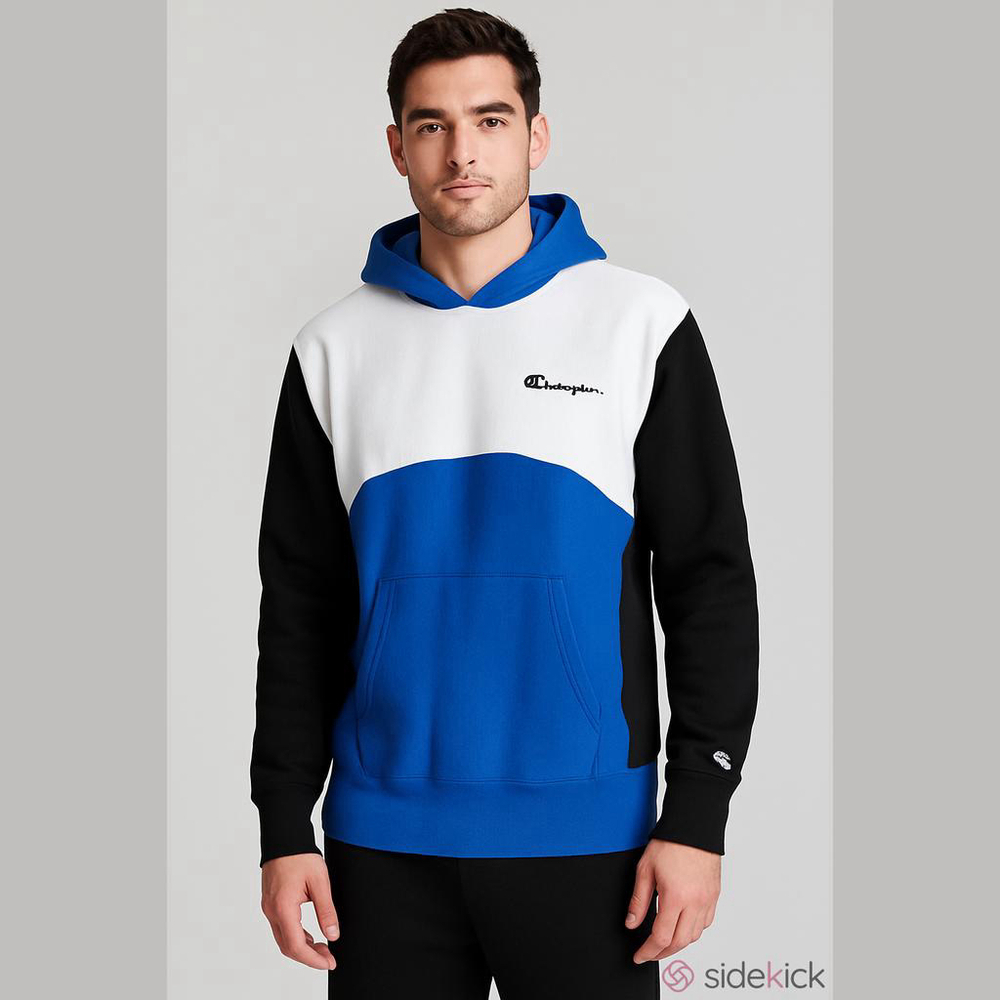 NWT Todd Snyder x Champion Colorblock Hoodie Mens L Blue Black Heritage
